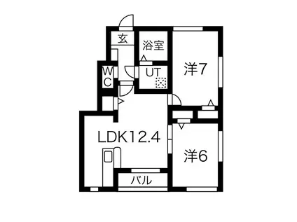 RKYコーポレーションII(2LDK/1階)の間取り写真