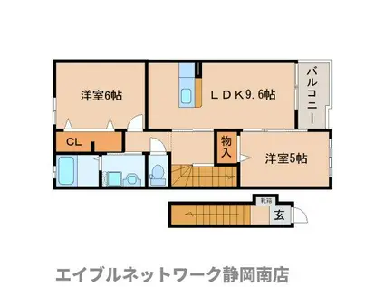 セイバリーヒルズ(2LDK/2階)の間取り写真