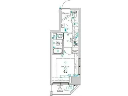 XEBEC大森ウエスト(1K/2階)の間取り写真