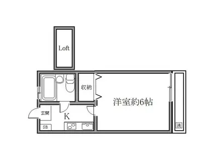 ディヴァインビューティ新川崎(1K/2階)の間取り写真