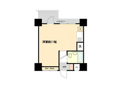 プラスワン横浜(ワンルーム/7階)の間取り写真