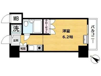 パーク・ノヴァ川崎(ワンルーム/4階)の間取り写真