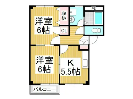 アイムKID(2K/1階)の間取り写真