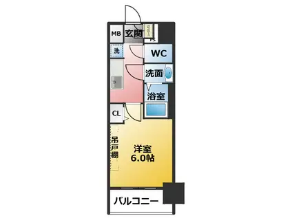 プレサンス上前津ディアシス(1K/2階)の間取り写真
