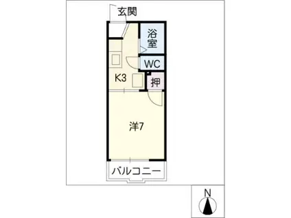 フォーブルミノワ(1K/2階)の間取り写真