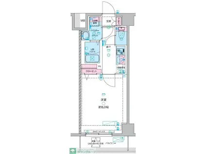 GENOVIA青砥II(1K/6階)の間取り写真