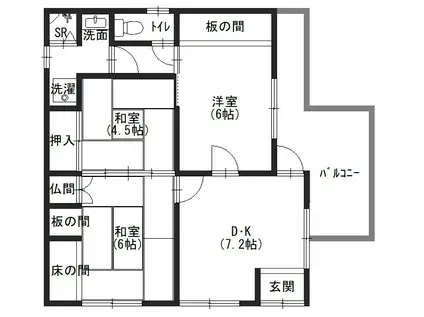 堺市中区堀上町アパート2階(3DK/2階)の間取り写真