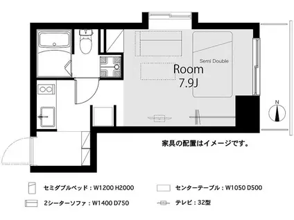 ムサシノコート浅草橋(ワンルーム/2階)の間取り写真