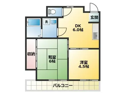 サンヒルズ(2DK/2階)の間取り写真