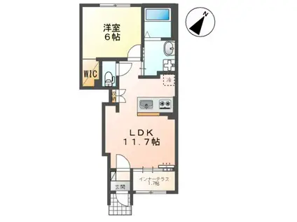 スターテラスII瀬戸(1LDK/1階)の間取り写真