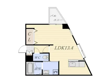 アミュサイドテラス(ワンルーム/4階)の間取り写真