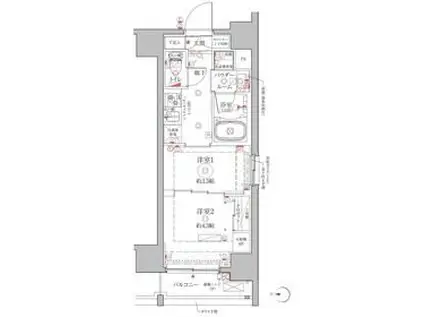 クレイシアIDZ台東竜泉(2K/9階)の間取り写真