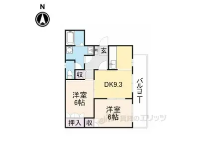 ベルパーク.N(2DK/1階)の間取り写真