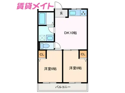 T-FRONT(2DK/1階)の間取り写真