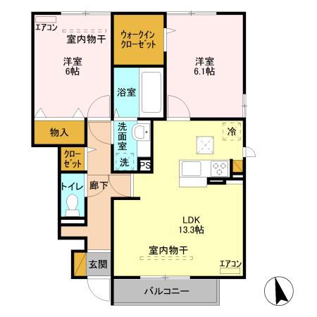 レジデンス・セレッソ(2LDK/1階)の間取り写真