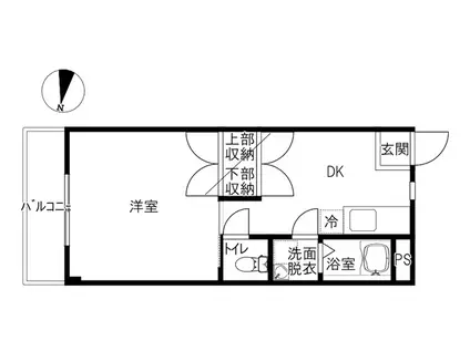 桜町196(1DK/3階)の間取り写真