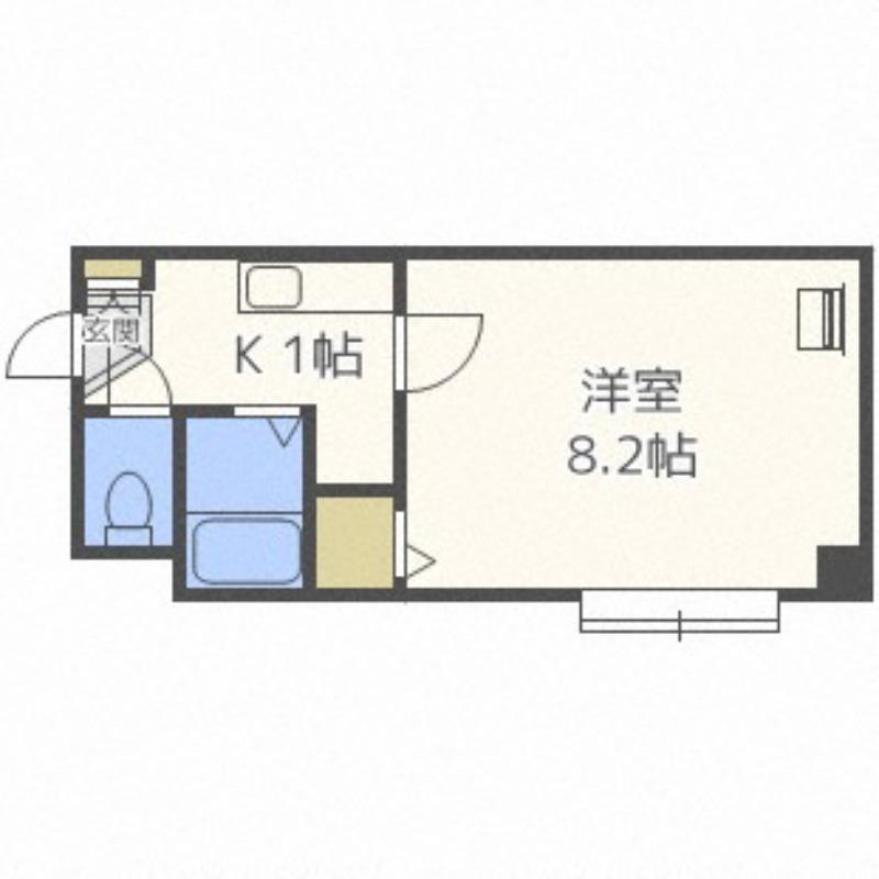 CORE24B(1K/2階)の間取り写真
