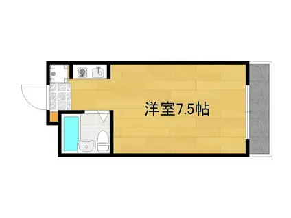 京阪鴨東線 出町柳駅 徒歩15分 4階建 築30年(1K/1階)の間取り写真