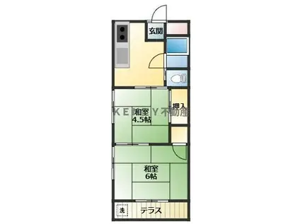 石井ハイム第1(2K/1階)の間取り写真