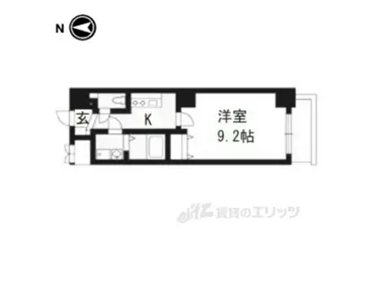 VILLA MARY 五条(1K/3階)の間取り写真