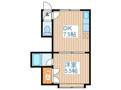 川村ハイツ2(1DK/2階)の間取り写真