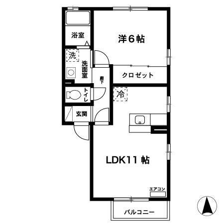 ブラン サルドセジュール(1LDK/2階)の間取り写真