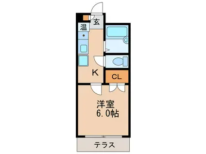 SK徳川(1K/1階)の間取り写真