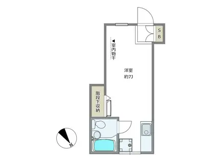 エンゼルハイム(ワンルーム/1階)の間取り写真