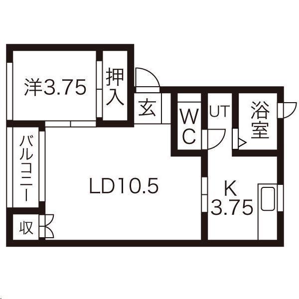 スカイタウンヨシダG3(1LDK/1階)の間取り写真