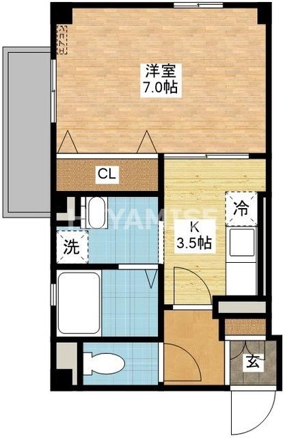 エスペランサ本原(1K/3階)の間取り写真