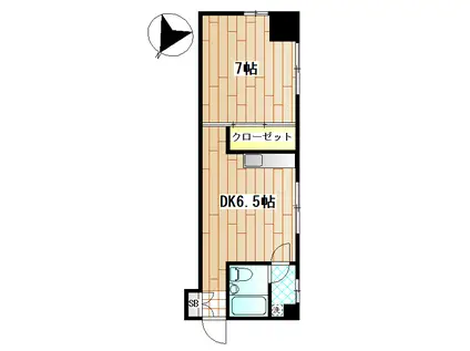 カンフリエ(1DK/4階)の間取り写真