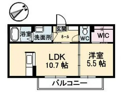 シャーメゾン東本町(1LDK/3階)の間取り写真
