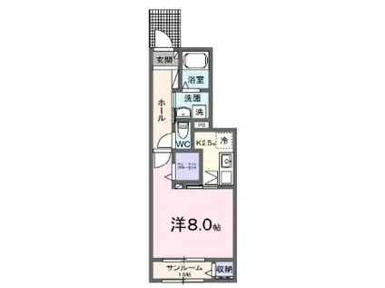 ウエストコーポ ジュネス(1K/1階)の間取り写真