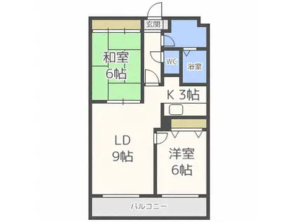 シュープリームコート7(2LDK/3階)の間取り写真