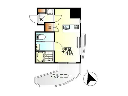 DER STRADA Y2 あさひ(ワンルーム/4階)の間取り写真