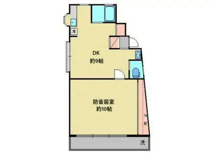 中原ビル(1DK/3階)の間取り写真