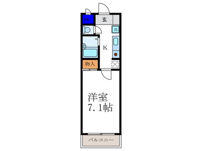 ドラル西院(1K/3階)の間取り写真