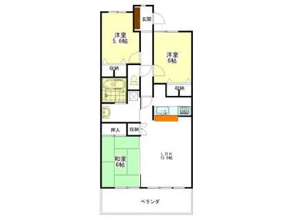 アトレ津ヒルズ(3LDK/13階)の間取り写真