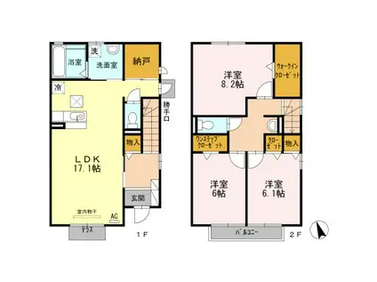 フェアリーC(3LDK/1階)の間取り写真