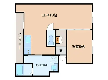リルームス三重町II(1LDK/2階)の間取り写真