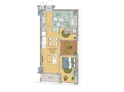 JP NOIE 横浜平沼(2LDK/4階)の間取り写真