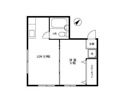 高橋マンション(1LDK/3階)の間取り写真