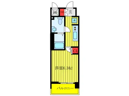 KDXレジデンス板橋本町(1K/9階)の間取り写真