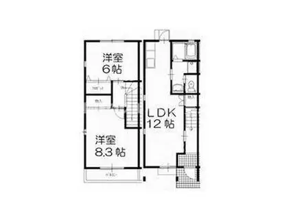 レガーロスワン(2LDK/1階)の間取り写真