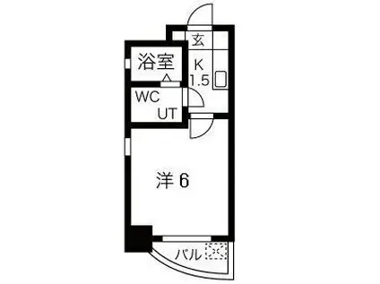 SグランTEN(1K/8階)の間取り写真