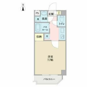 アトネス1604(1K/5階)の間取り写真