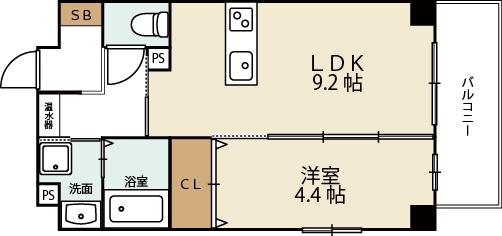 インサイトコート椥辻(1LDK/4階)の間取り写真