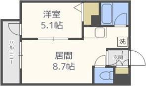 ブローニュ澄川(1LDK/4階)の間取り写真