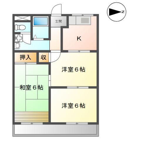 MIO BLD(3K/4階)の間取り写真