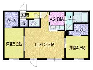 TS COURT HONDORI(2LDK/1階)の間取り写真